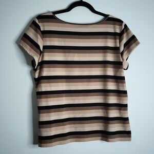 Apostrophe striped short sleeve top